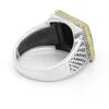 Cluster Rings Square Agate Ring For Men 925 Sterling Silver Natural Black Stone Classic Women Turkish Fine Jewelry