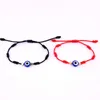 Pulseras de eslabones de cadena de cuerda tejidas a mano, pulsera de mal de ojo azul turco para mujeres y hombres, joyería de moda para amantes