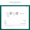 100% réel 925 Sterling Silver Simple Hearts Stud Boucles d'oreilles Mode Perle ronde Boucle d'oreille pour femmes Déclaration Fine Bijoux 210707
