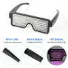 Nouveau 11 Modes Flash rapide Led lunettes de fête USB charge lunettes de soleil lumineuses Concert de noël lumière jouets livraison directe
