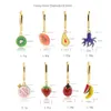 ANDYWEN 925 Sterling Silver Fruits Boucle D'oreille Aros Pulpo Drop Clips De Luxe Bijoux Boucles Piercing Pour Les Femmes 210608