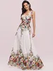 EVER-PRETTY Double V Neck Ruched Wide Waistband Prom Dress SHE