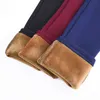 Svokor lady casual vinter leggings sammet varma höga midja byxor kvinnor snö slimming s ~ 2xl 211215