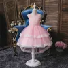 Summer Flower Lace Girls Wedding Pageant Party Dresses Princess Formal Prom Gowns Size 3-14 Years New Kid Girl Clothes 210303