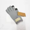 Gebreide effen kleur handschoenen ontwerpers voor mannen Womens touchscreen handschoen winter mode mobiele smartphone vijf vingers wanten