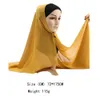 72 * 175cm Plain Square Bubble Chiffon Instant Hijab Kvinnors Solid Tjock Huvudband Muslim Sjaal Headscarf Wrap Head Shalws Fashion