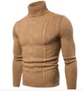Suéteres para hombres Suéter masculino Suéter Delgado Cálido Sólido Solapa alta Jacquard Cobertura Ropa británica Cuello alto para hombres