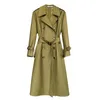 Women's Trench Coats Women's British Style Business Women Double Breasted Coat Long Section Clothes For Office Ladies Solid Color