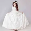 Vestidos blancos largos para niños Niñas Princesa Elegante Invitado a la boda Niños Dama de honor Vestido de encaje Vestido de noche de fiesta 3 12 14 años G1218