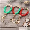 Bangle Braceletes Jóias Natal Matte Sile Beads Anéis Elásticos Para As Mulheres Personalidade Presente Keychain Pulseira Pulseira Atacado Drop Deliv