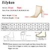 Eilyken printemps automne nouveau Sexy maille bottines femmes bout pointu talons aiguilles mode Zip dames chaussures de fête taille 34-40 K78