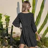 Dames Zomer Mini Jurk Strand Stijl A-Lijn Chiffon Vintage Lange Mouw Party Casual Koreaanse Mode Vestidos Mujer Verano 210625