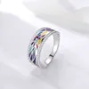 Ogulee 925 sterling zilveren ringen voor vrouwen blauw rood groen CZ vinger ring handgemaakte emaille sieraden verloving bruiloft 211217