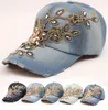 New Style Summer Women Sun Hats Adjustable Cap Flower Hats for Ladys/ Girls Sequins denim baseball Caps