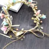 Pinzas para el cabello Pasadores HIMSTORY Diadema de perlas hecha a mano Diadema floral Mujeres Adornos de joyería lindos Corona nupcial Accesorios de boda Regalos