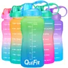 BuildLife Tritan Gallon Water Bottle With Unique Timeline Measurements Goal BPA Free Sports Portable Gym Jug