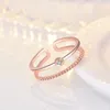 18K Rose Gold Dual Layer Women Ring Band Finger Open Adjustable Diamond Rings Engagement wed Fashion Jewelry Gift Will and Sandy