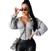 Solid Gray Hooded Crop Top Women's Corset Sweatshirt Batwing Long Sleeve Women Hoodies Sexy Autumn Fashion Female Clothes 211008