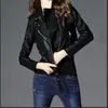 Women's Leather & Faux 2022 Jacket Women Short Korean Clothing PU Velvet Pink Black Biker Plus Size Perfecto Cuir Femme