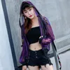 Women's Jackets Transparent Coat Women Harajuku Coats And Jacket Streetwear Windbreaker 2021 Loose Ribbon Baseball Uniform Summer QT72