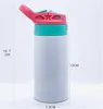 Sublimation 12oz Blank Straight Tumbler Pacifier Cup Double Wall Stainless Steel Water Bottle Vacuum Insulated Milk Mug Flip Top Bottles