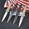 Promotion BD4 Flipper Folding Knife N690 White/Black Stone Wash Blade GRN +Stainless Steel Handle Ball Bearing EDC Pocket Knives