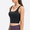 Colete Ioga L-120 com Almofada no Peito Roupa de Fitness Sensação de Sutiã Esportivo Amanteigado Macio com Alça em Forma de U Regata Cor Sólida Tops Femininos