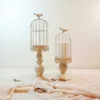 Simple moments Creative Hollow Hanging Bird Cage Candle Holder Candlestick Lantern Wedding Decorations Vintage Candlesticks SH190924