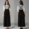 1pc Pants Women Casual Pleated High Waisted Wide Leg Palazzo Suspenders Ladies high waist wide leg suspenders trousers c50 210915