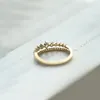 Wedding Rings For Women Light Luxury Delicate Double Row Zircon Gold Color Finger Ring Gifts Fashion Jewelry KBR278