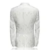 PYJTRL Mens Fashion White Rose Jacquard Blazer Slim Fit Suit Jacket 201124