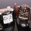 BOAMIGO hommes montres à quartz grand cadran mode montres de sport décontractées or rose sous-cadrans horloge en cuir marron montres-bracelets pour hommes 210222e
