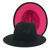 Patchwork feltro fedora cappelli da uomo donne jazz panama cap imitazione lana color biadesivo colore largo cappello da corn uomo donna moda viaggio tappi da viaggio 49 colori all'ingrosso