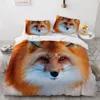 3D Beddengoed Sets Animal Fox Duvet Quilt Cover Set Trooster Bed Linnen Kussensloop Koning Queen Full 265 * 230 230 * 230 Thuis Texitle 210309