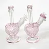 Kalp Şekli Su Borular Cam Bongs Oil Teçhizat Silikon Bong Sigara Nargile 14mm Slayt Kase Parçaları Ile Dab Rigs