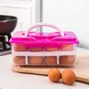 24 Grid Egg Box Container Container Organizer Wygodne pudełka do przechowywania Dwuwarstwowa Warstwa Trwałe Wielofunkcyjne produkty kuchenne 210922