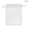 Jewelry Pouches Bags A69F 100pcs/Lot Organza 25x35cm Plain Color Drawstring Gift Candy Packaging Bag Large Cosmetic Wynn22
