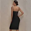 Ocstrade Runway Black Bandage Dress Fashion Summer Women Spaghetti Strap Bodycon Sexy Club Party 210527