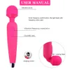 Full Body Massager 10 Speeds Silicone Wands Massagers USB Charging Powerful Big Wand Massage Stick Magic Vibrators for Back Nec5035975