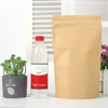 Sacchetti di carta Kraft Borsa con cerniera Stand Up Buste con impugnatura richiudibile Tè Chicchi di caffè Confezione di caramelle Sacchetto per alimenti