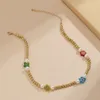 Boho Creative Resin Glaze Flower Choker Halsband för kvinnor Akrylpärla Clavicle Pearl Chain Charm Y2K Smycken Gåvor