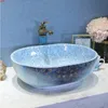 Jingdezhen porslin blå glaserad nordisk enkel hushåll dekorativa bassäng quatity