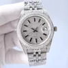 Relógio automático inoxidável diamante masculino 41mm relógio de pulso mecânico de luxo automático montre de pulseira de aço moda numeral árabe dial l