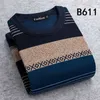 Sweater Men Winter Thin fleece O-neck Thermal Men Clothes Knitted Striple Slim Fit Pullover Pull Homme 211006