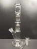 Tubo dritto bong spesso dab rig tubi di vetro per pipa ad acqua con due diffusori braccio percolatore perc per fumare narghilè zeusartshop