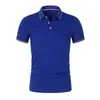 Mäns Polos Varumärke Skjorta Högkvalitativa Män Bomull Kortärmad Solid Färg Varumärken Sommar Mens Shirts