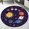 Dessin animé mignon tapis pour salon Portable tapis enfant tapis de jeu blanc noir Satellite espace imprimé tapis chambre décor tapis 210317