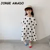 Japanse stijl zomer familie matching sets korte mouwen polka dot t-shirt jurk moeder dochter komt overeen met kleding E2104 210610