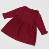 0-4Yrs Winter Baby Girl Knitted Dress Warm Autumn Toddler Girls Ruffled Sleeve Sweater Dress Clothing Outfits Wool Knitted Dress Q0716