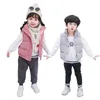 Herbst Jungen Mädchen Hochwertige Cord Weste Winter Warm Verdicken Weste Oberbekleidung Kinder Jacken Teenager Kinder Baumwolle Kleidung 211203